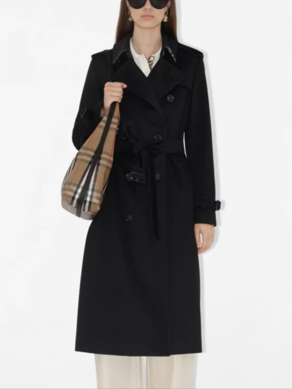 Burberry Classic Check Lined Jacket in Black & Beige, Black and Red Lining - Picture 4 of 15